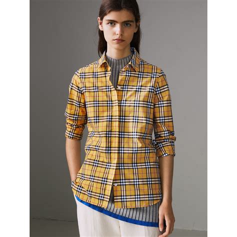 camicia da donna burberry|Camicia formale in cotone con vestibilità regular (String) .